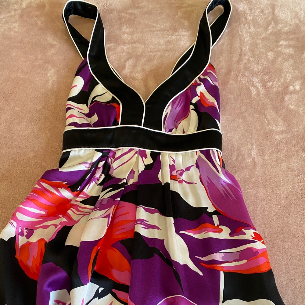 Beautiful long silk floral dress!